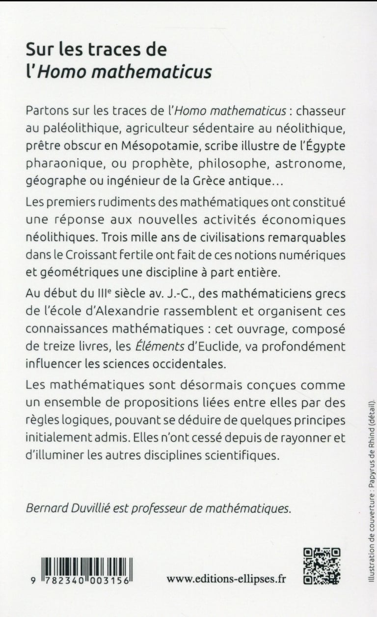 Sur Les Traces De Lhomo Mathematicus Les Mathématiques Avant Euclide Mésopotamie Egypte