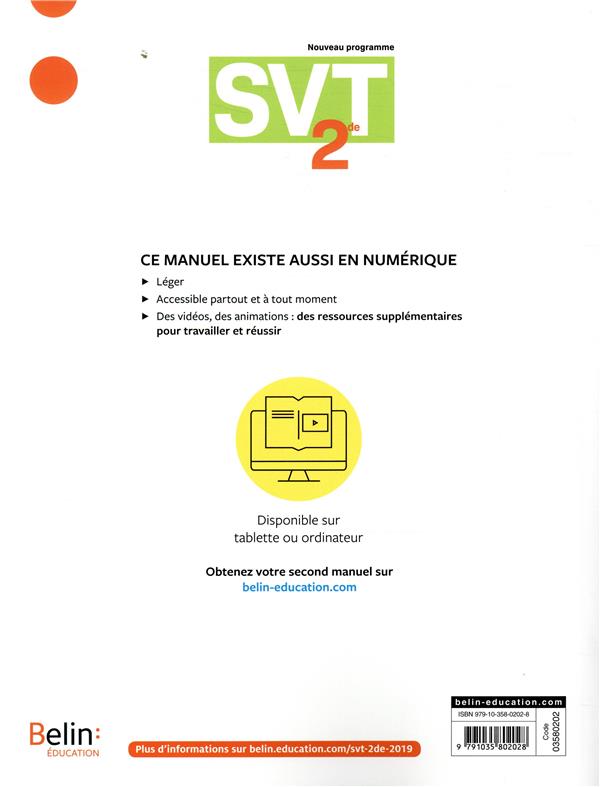 Svt, 2de - Manuel élève (édition 2019) : Samuel Rebulard - * - Manuels ...