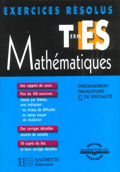 Mathematiques Terminale Es Enseignement Obligatoire Et De Specialite Edition 2002 2297