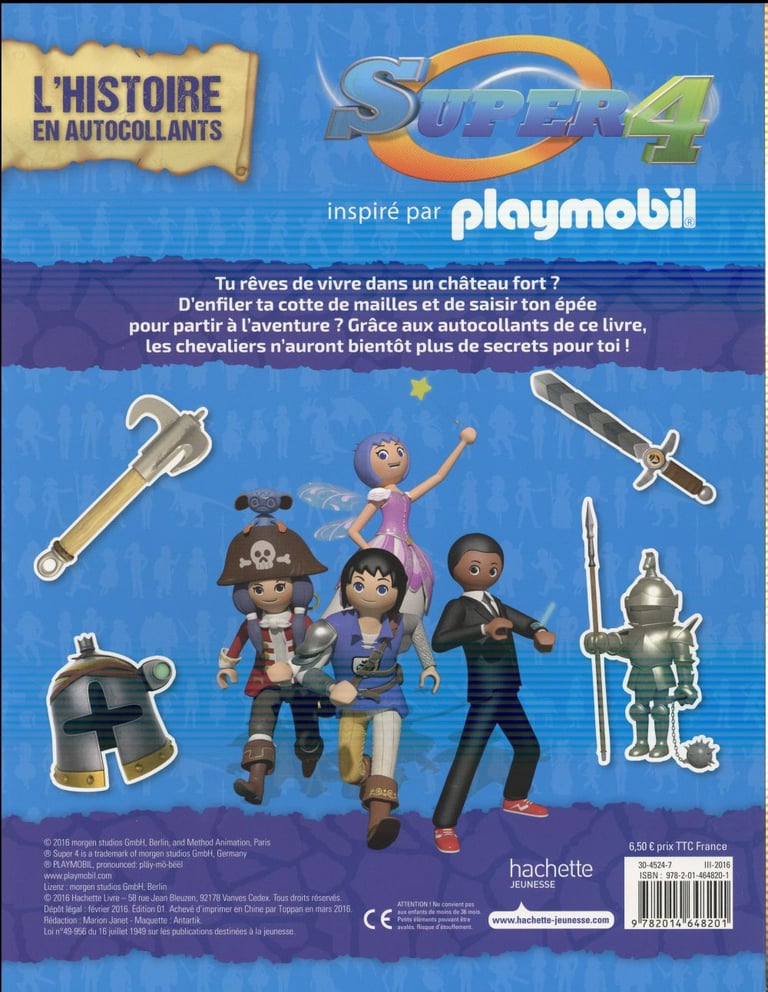 Playmobil super 4 - l'histoire en autocollants - les chevaliers ...