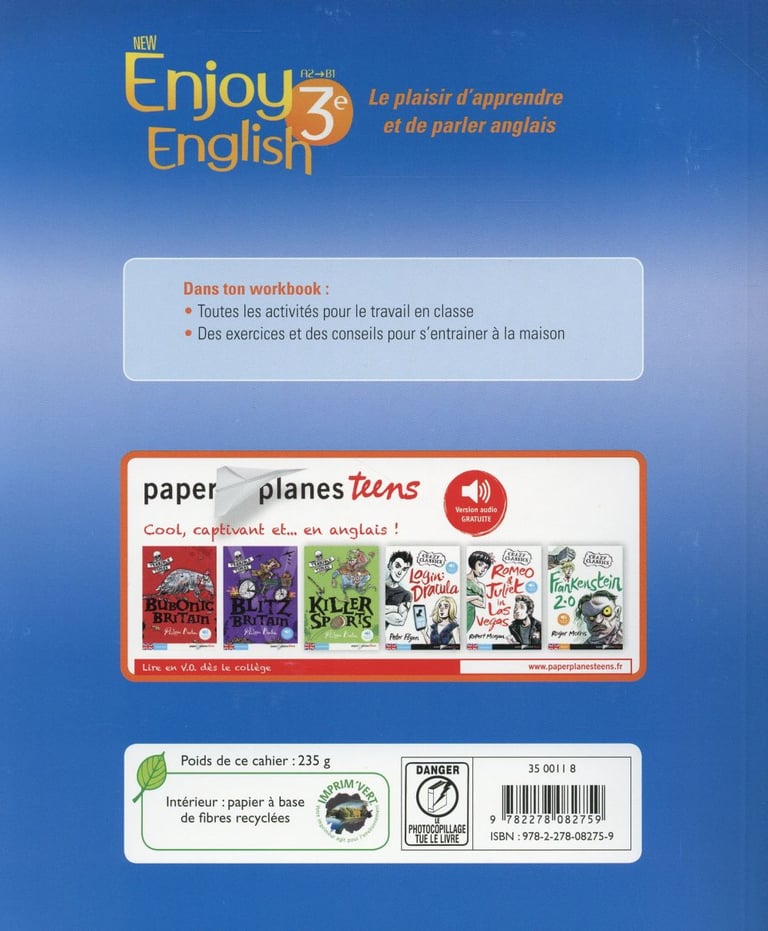 NEW ENJOY ENGLISH : 3ème - cahier (édition 2015) : Collectif ...