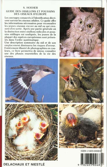 Guide Des Oisillons Et Poussins Des Oiseaux D'europe - 2603006835 ...