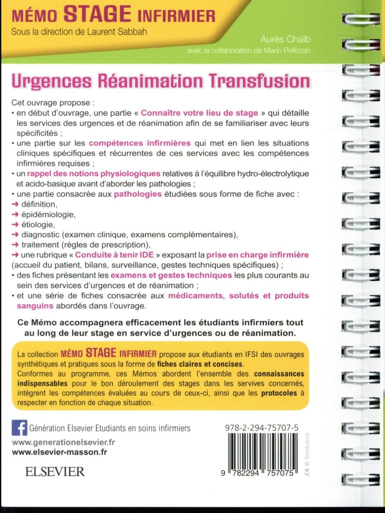 L Indispensable En Stage D Urgences Reanimation Transfusion Aures Chaib Livre Medecine Et Paramedical Cultura