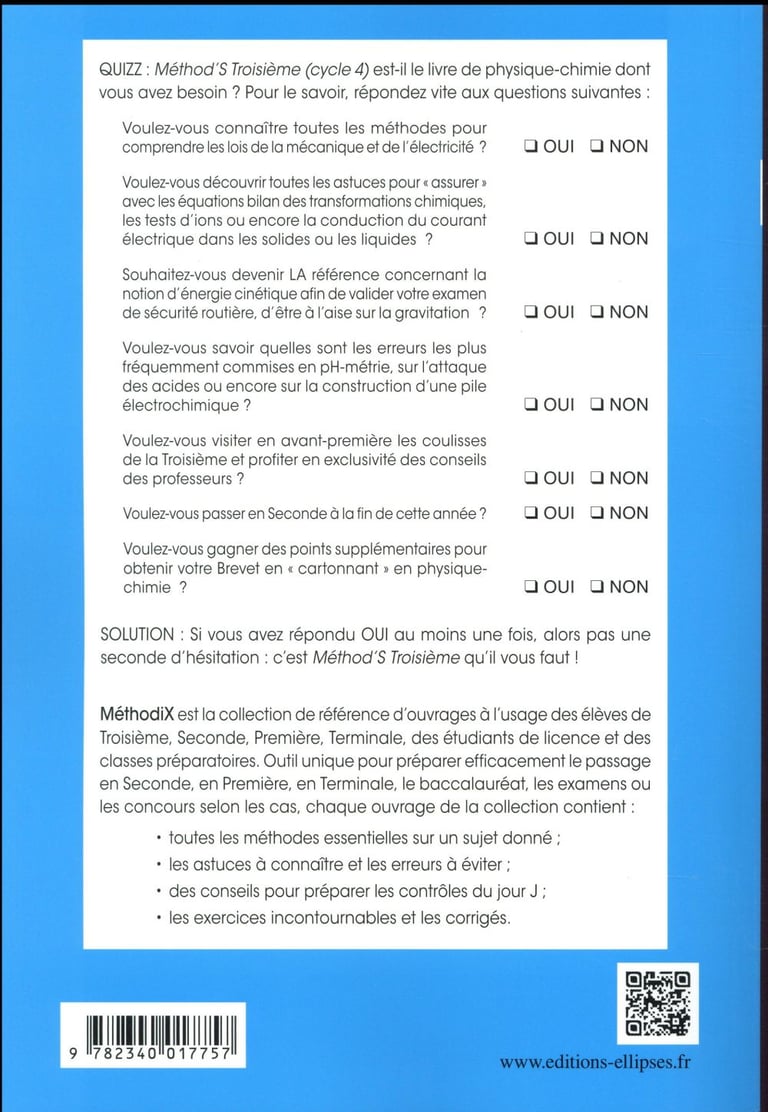 Exercice Sur Lunivers Physique 3ème Corrigé Physique-chimie 3ème - 43 méthodes, 76 exercices corrigés (2e édition) :  Grégory Ley - 2340017750 - Livre Collège | Cultura