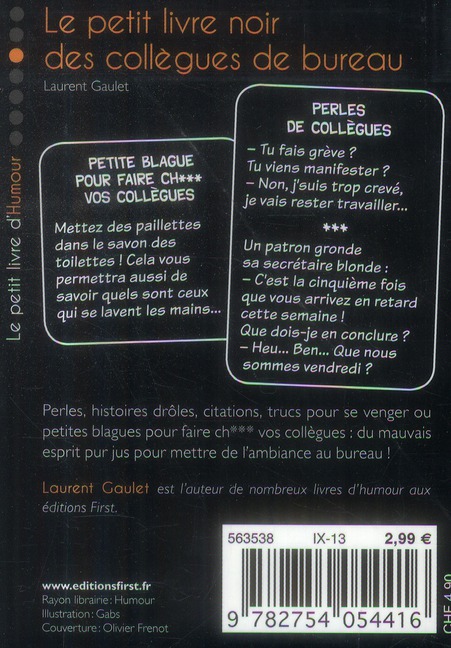 Le Petit Livre Noir Des Collegues De Bureau Laurent Gaulet Livres De Poche Cultura