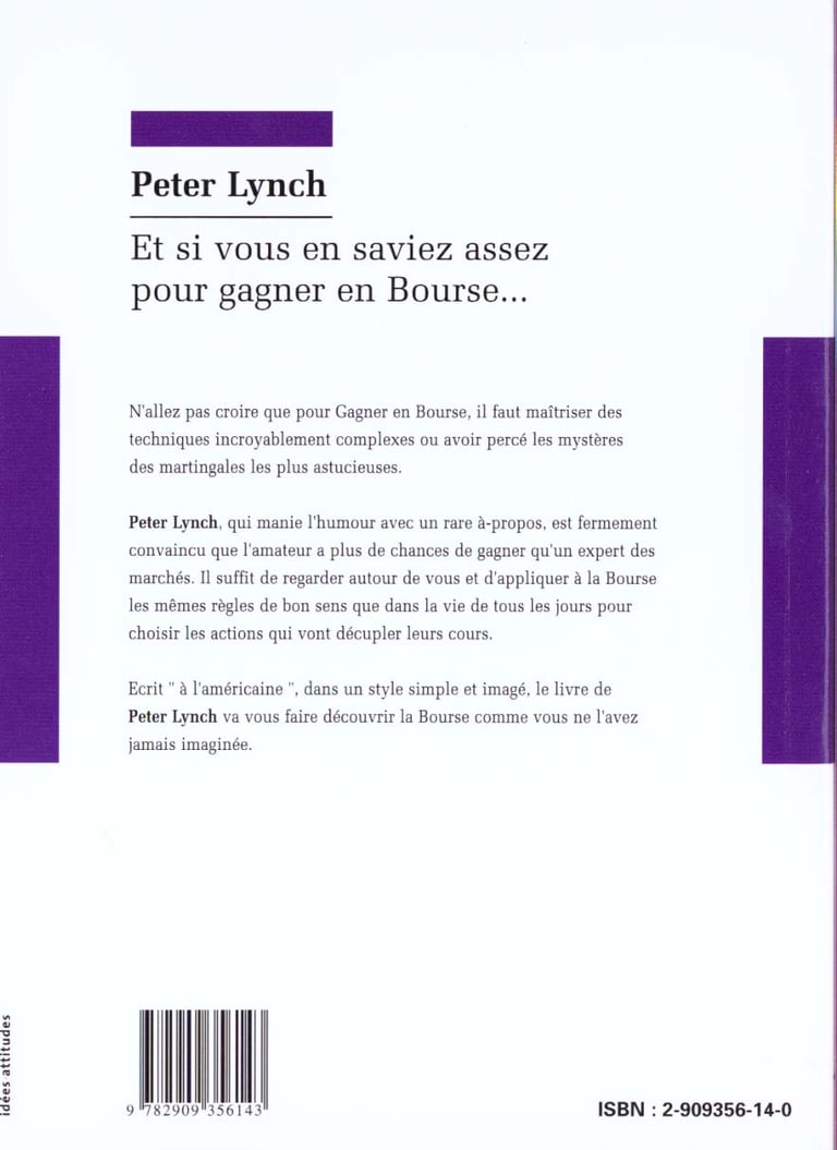 One sentence Bee swan Et si vous en saviez assez pour gagner en bourse... : Peter Lynch -  2909356140 - Livre Comptabilité et Finance | Cultura