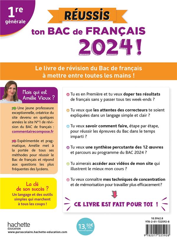 Réussis Ton Bac De Français 2024 ! 1re Générale : Amélie Vioux ...