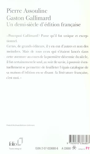 Gaston Gallimard Un demi-siècle d'édition française