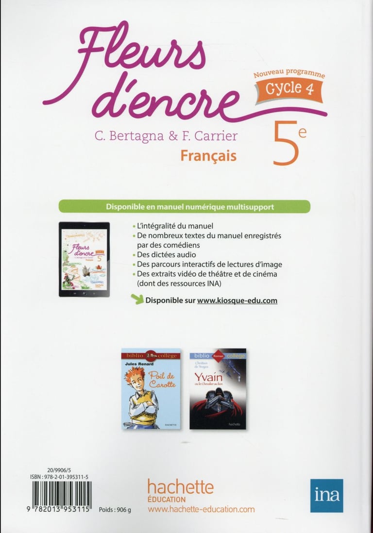 Manuel De Français 4ème Fleur D encre En Ligne Gratuit Fleurs d'encre - français - cycle 4 / 5ème - livre de l'élève (édition  2016) : Françoise Carrier,Chantal Bertagna - 2013953119 - Manuels scolaires  | Cultura