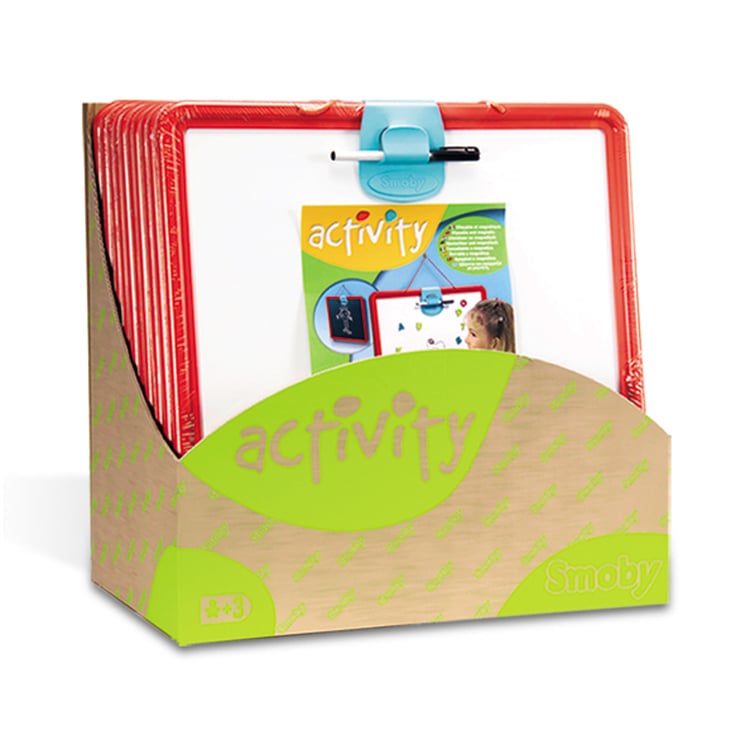 Smoby - 28076 - Tableau Plastique - Ardoise Double Face - + Accessoires Inclus - Bleu