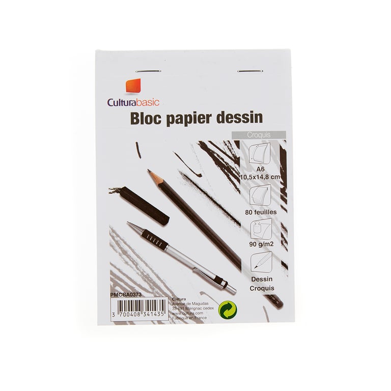 Bloc Papier à Dessin Daler-Rowney Grain Fin 120g/m² A2 - 30 Feuilles Blanches Sans Acide - Pour Artistes Professionnels