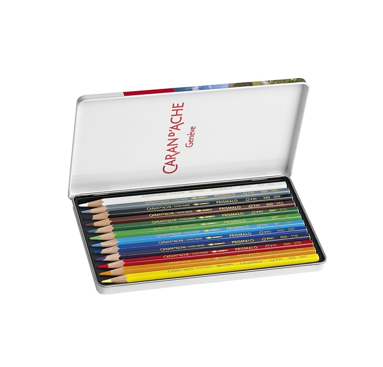 Boîte De 12 Crayons Aquarelle PRISMALO® - Caran D'Ache - Coffrets De ...