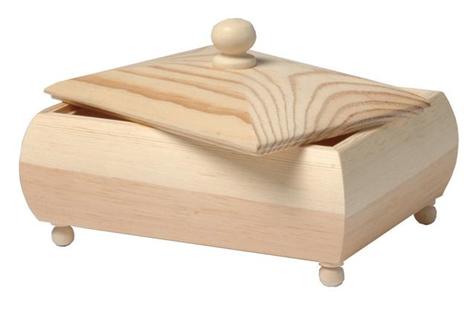 Coffret En Bois Avec Couvercle - 17 Cm - Supports Bois