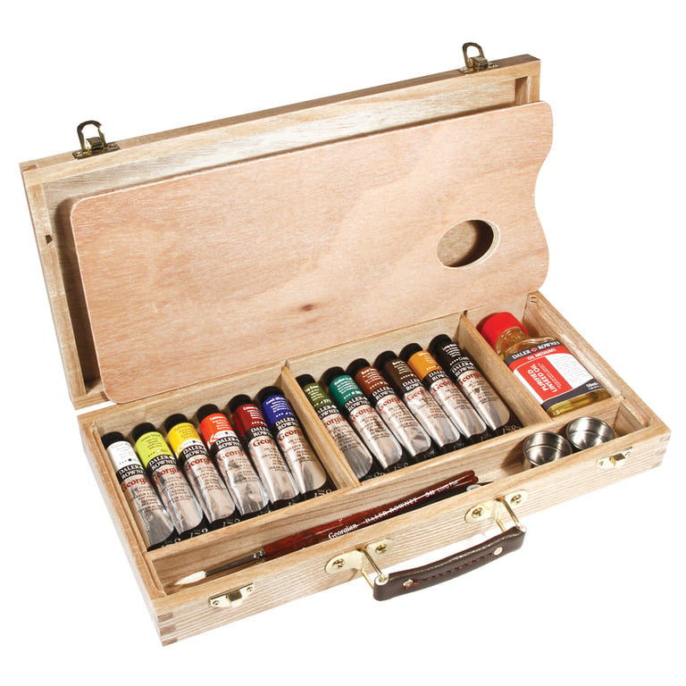 Mini Palette Aquarelle De Voyage En Bois - 24 Couleurs, 15 Cases, Carnet De Croquis, Pince, Idéal Pour Artistes Nomades - 11