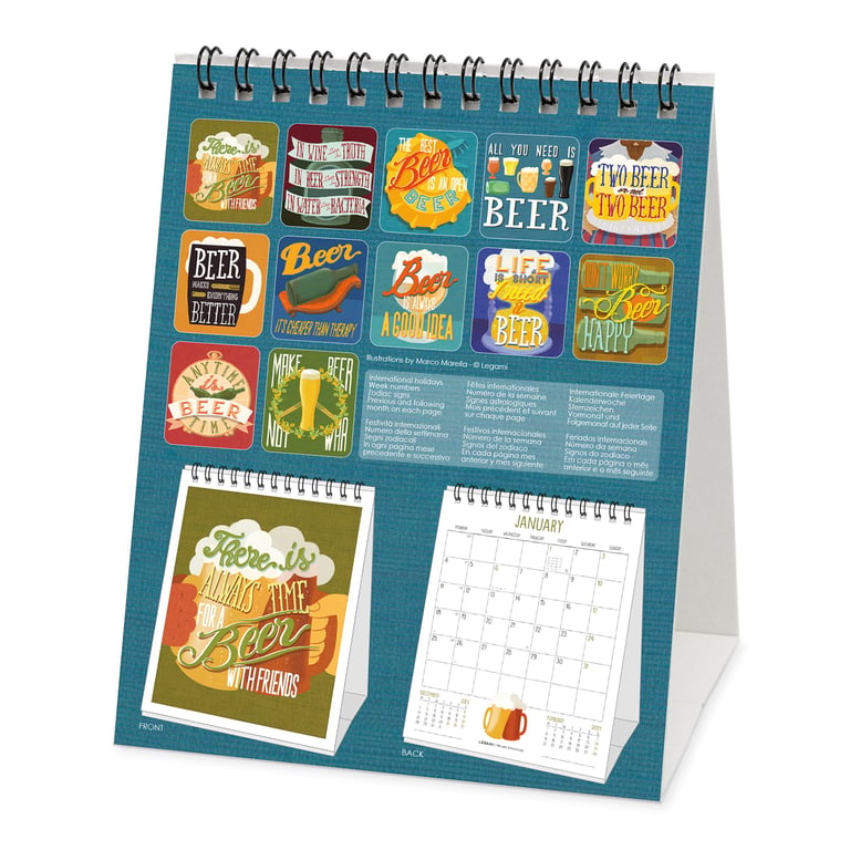 Calendrier De Table 2025 Legami Peace Of Mind – 12 Photos Zen + Planificateur 2026, 6 Langues, Signes Du Zodiaque, 12x14.5 Cm