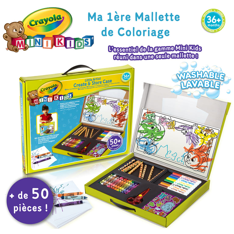 Mallette De L’artiste Crayola – 155 Pièces, Crayons De Cire, Feutres Lavables, Mini-crayons, Feuilles De Coloriage, Pour Enfants Dès 4 Ans