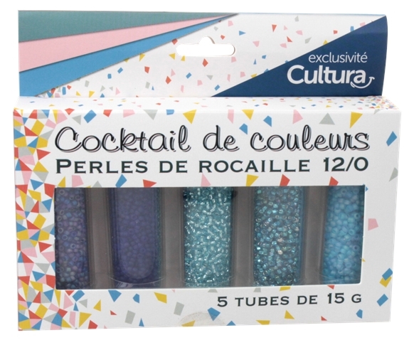 Lot de 3750 perles de rocaille - De forme ronde - Dimensions : 2, 3, 4 et 6 mm - Couleurs mélangées