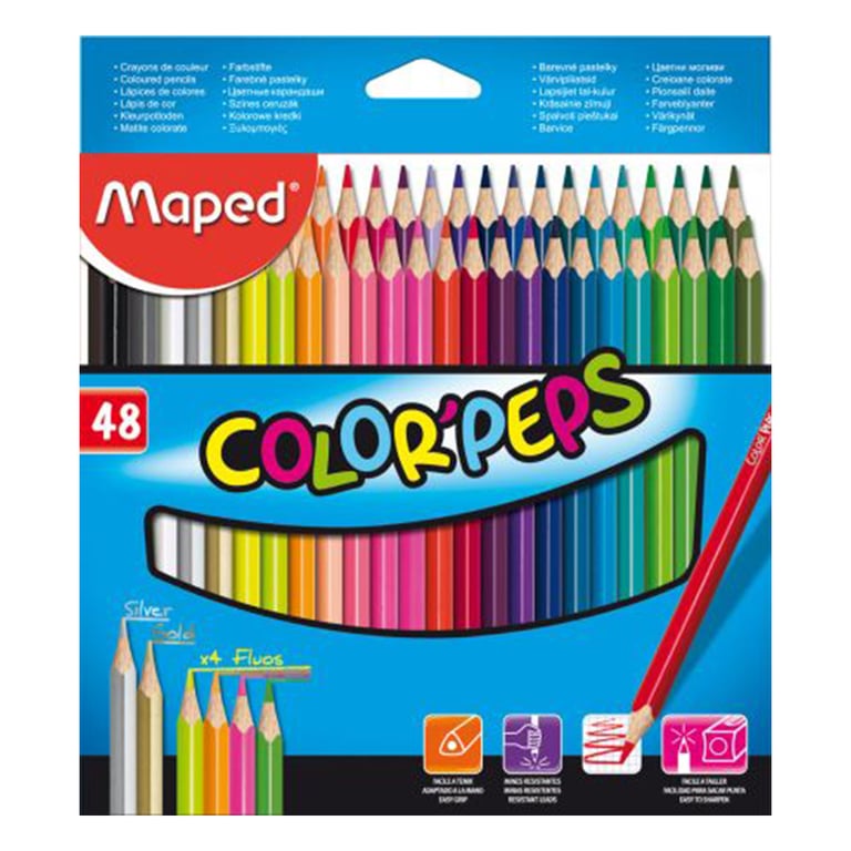 Maped Crayons De Couleur Maped Pastels En Bois Coloriage Enfant Dessin Pour Ecole 