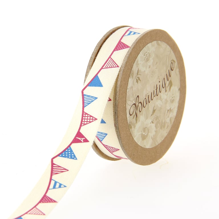 Ruban Coton Tissé Chevron 20 Mm - 30 Mètres - Pour Couture DIY, Décoration, Accessoires - Plusieurs Couleurs