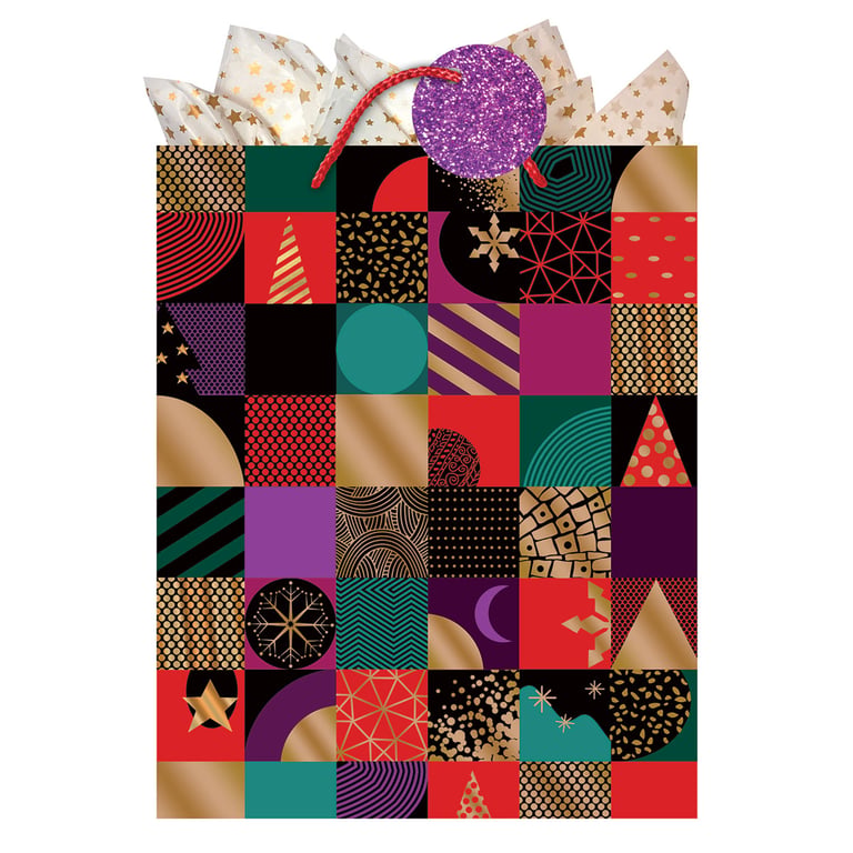 Lot De 4 Sacs Cadeaux Papiers 3D Chouettes Violet - Grand Modèle 41x30x11,8cm - Neuf Lagiwa