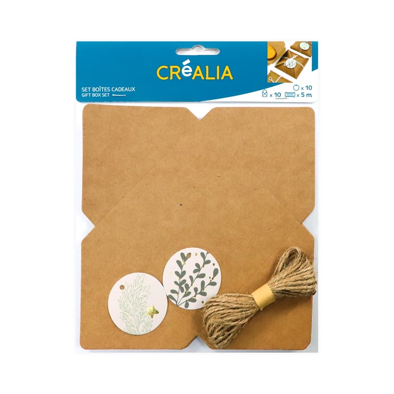 Set de 10 boîtes Kraft, sachets alimentaires et étiquettes Noël Créalia Moules à gateaux