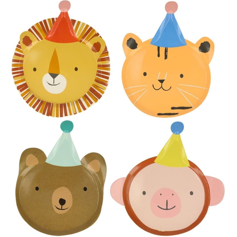 8 Assiettes Découpées La Parade des Animaux