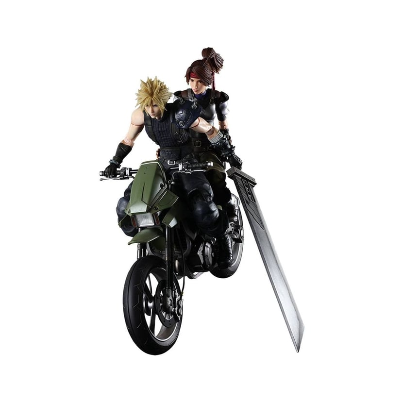 Final Fantasy VII Remake Play Arts Kai - Figurines et véhicule Jessie, Cloud & Bike