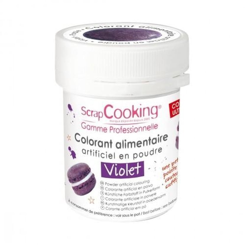 Colorant alimentaire en poudre 10 g - violet- Colorants alimentaires ...