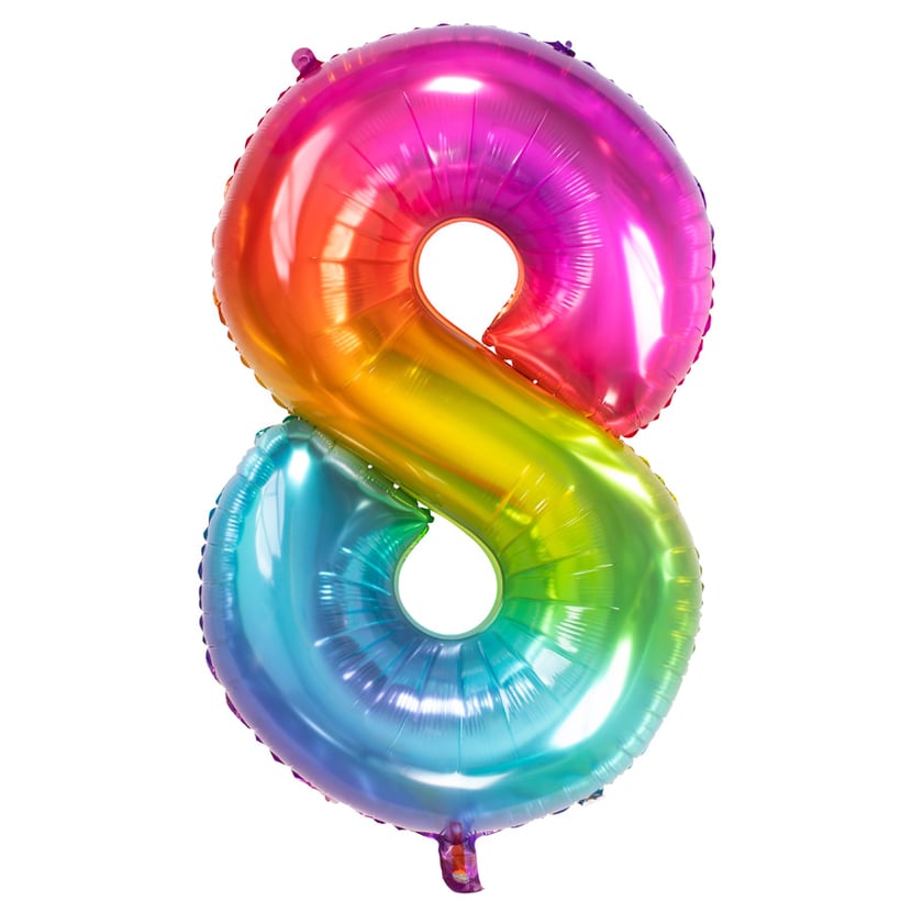 Ballon Géant Rainbow Chiffre 8 - 81 cm