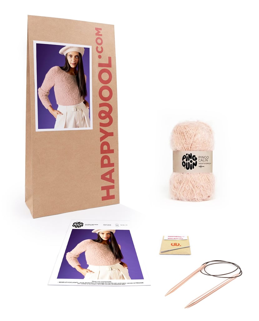 kit tricot Pull Facile Mélodie ROSE DES SABLES 34/36 Kits et