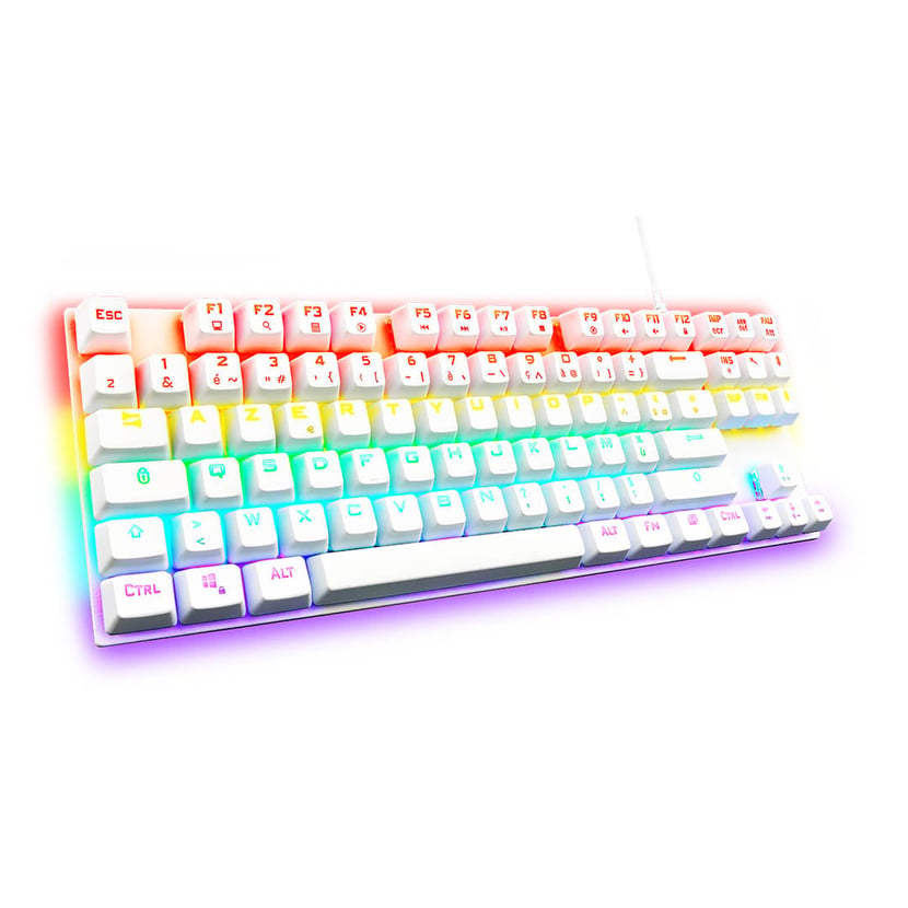 Clavier gaming mécanique The G-Lab Mercury - TKL Switch - Compatible sur PC - PS4 - PS5 - Xbox One – Xbox Series X – Xbox Series S - Blanc