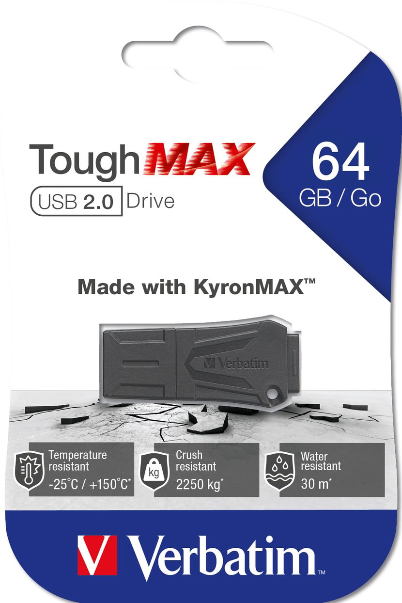 Clé usb 64go Verbatim ToughMAX 2.0 anti-chocs noir