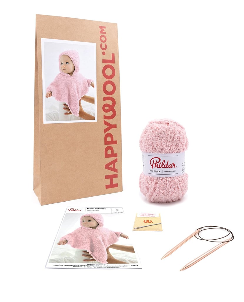 Kit Tricot Poncho Layette Benjamin ROSEE 3M- Kits et Coffrets Tricot ...