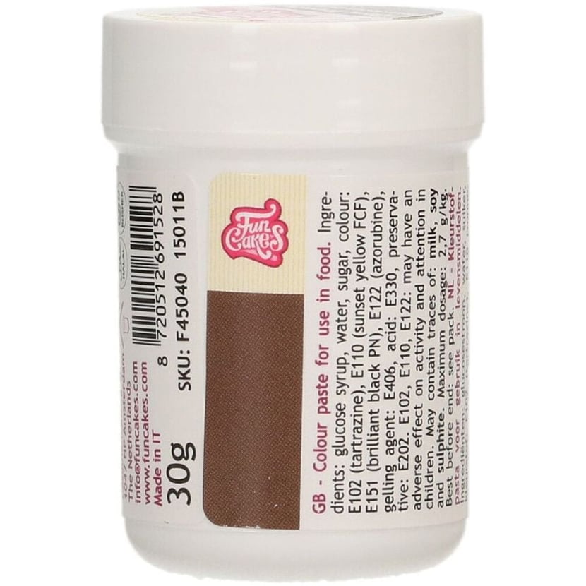 FunCakes Pâte Colorante Alimentaire FunColours - Marron Foncé