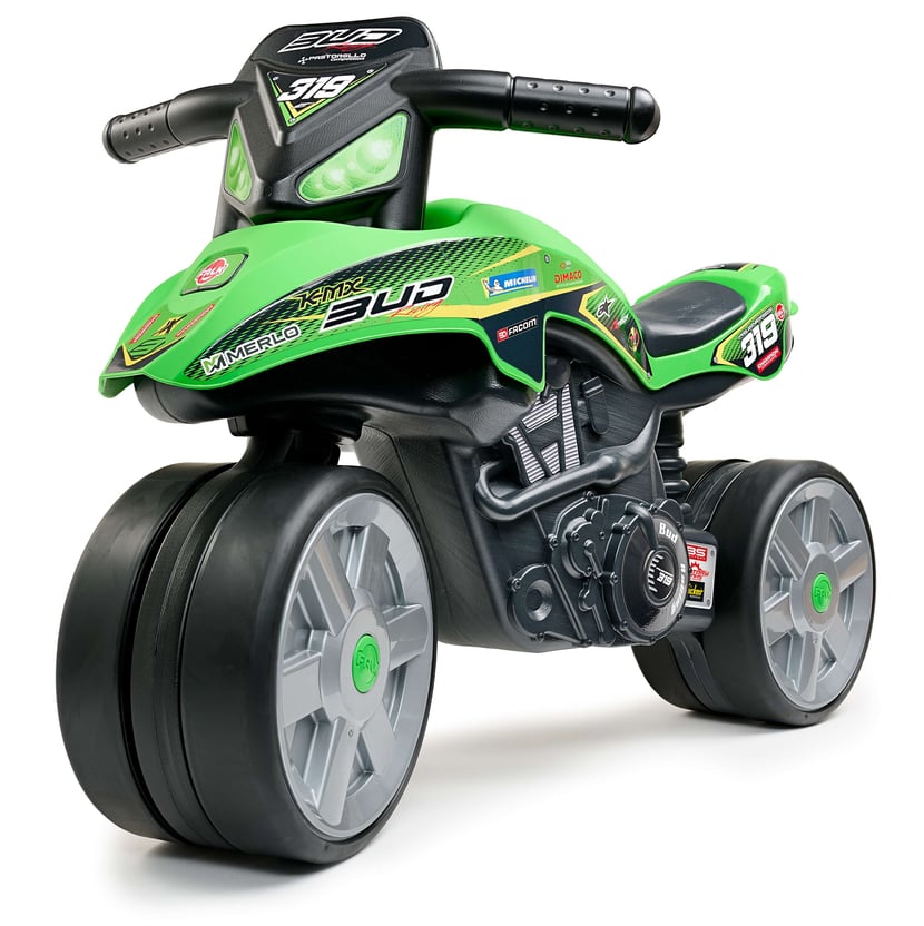 FALK Draisienne Moto Prem1er Blu - Bicicletta Senza Pedali Per Bambini 12 Mesi+ - Ruote Silenziose, 75% Plastica Riciclata - Made In France