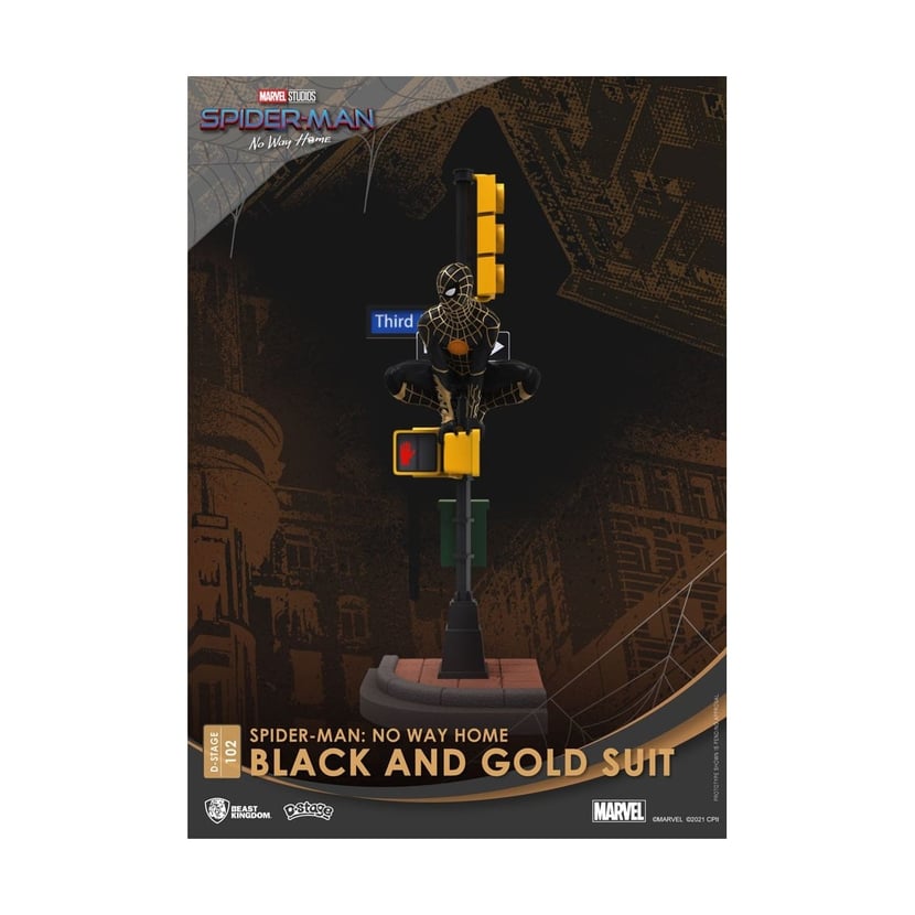 Spider-Man: No Way Home - Diorama D-Stage Spider-Man Black and Gold Suit Closed Box Version 25