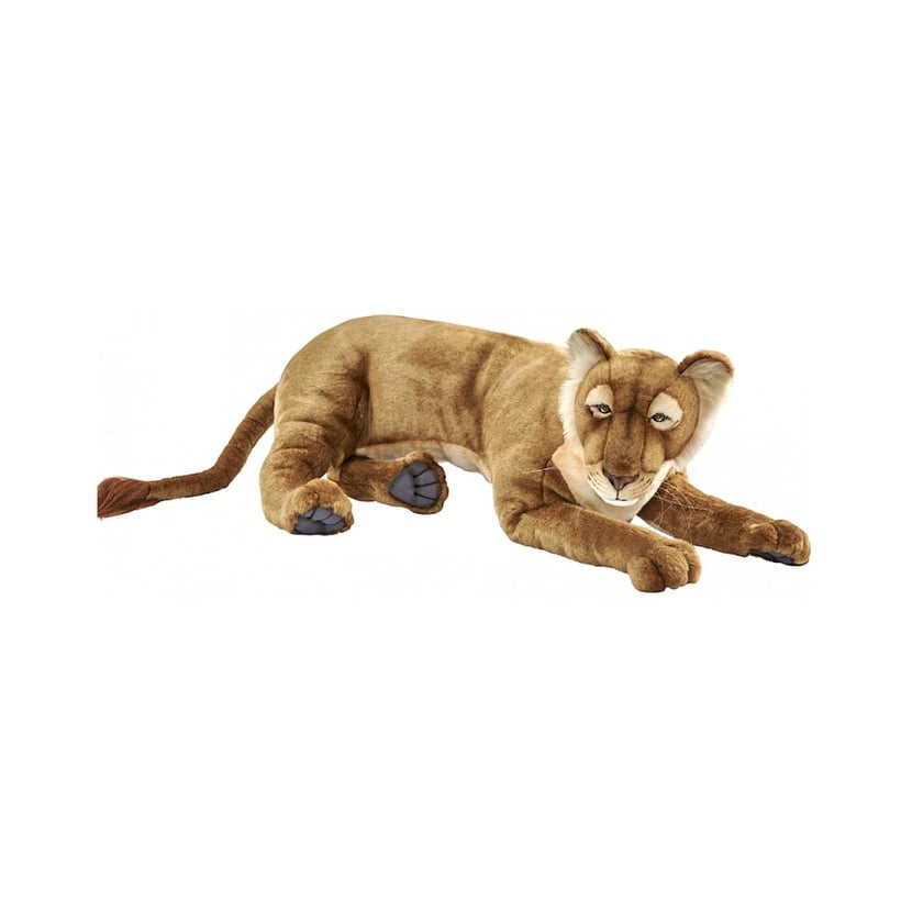 Hansa Peluche Geante Lionne Couchee 100cmL Peluche et Doudou Jeux d eveil Cultura
