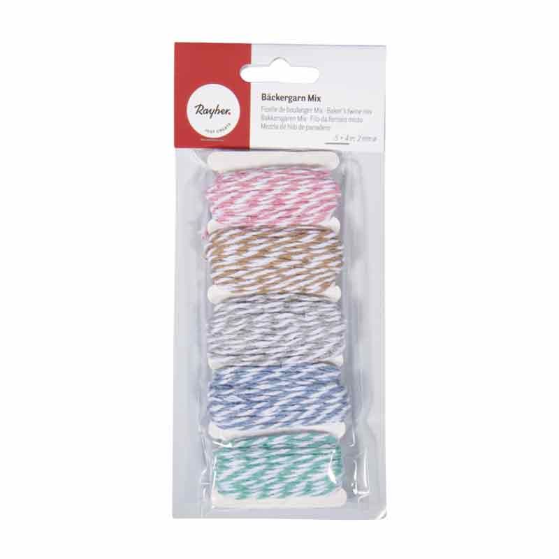 5 ficelles bicolore 4 m de long