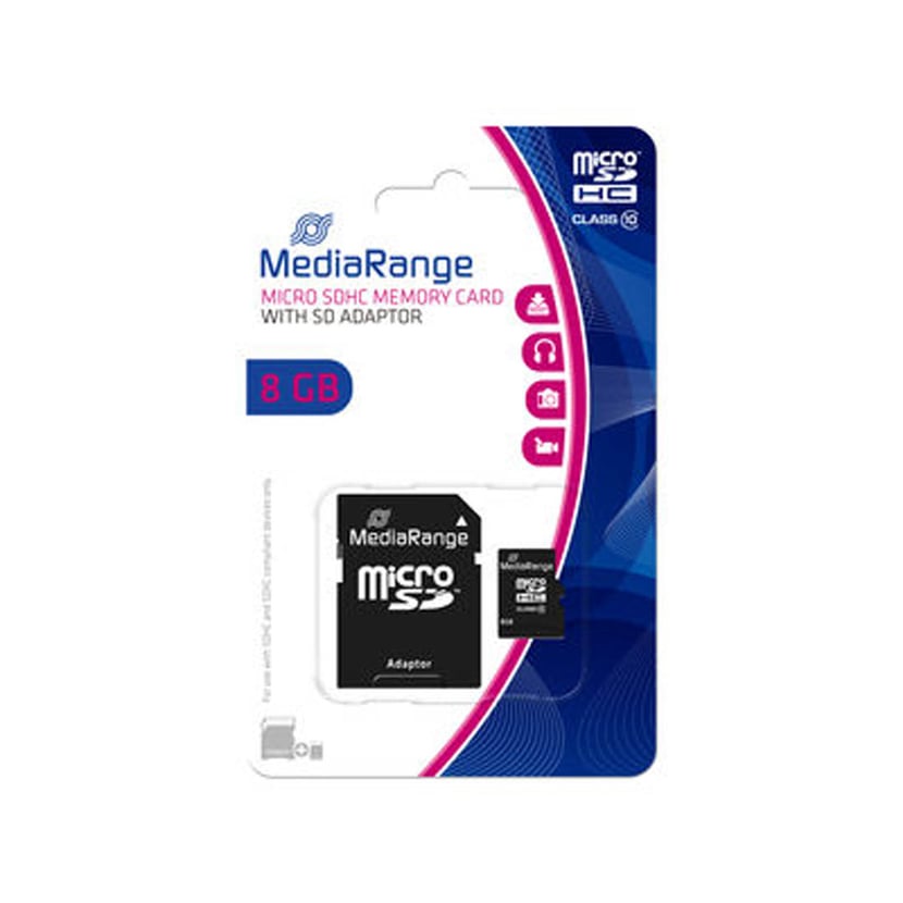 Carte mémoire Mediarange micro SDHC 8Go classe 10