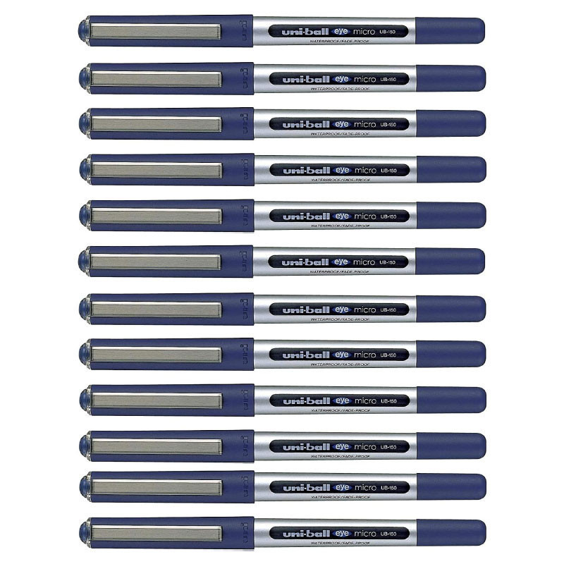 12 stylos roller bleu Uni Ball EYE pointe fine 0,5mm- Stylos Bille ...