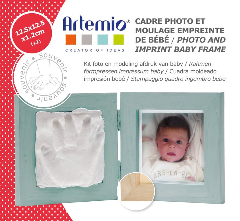 Empreinte de main et empreinte de bébé Cadre photo en bois pour bébé avec plâtre  Kit