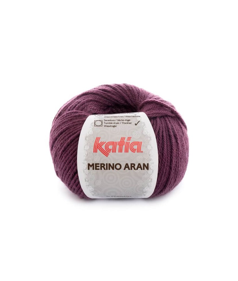 Pelote de laine à tricoter MERINO ARAN - Katia Violet 78- Fil à ...