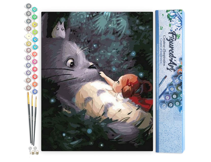 Peinture par Numéro Figured'Art - Souris et petite Fille - Kit de Loisir Créatif DIY Numéro d'Art Complet - 40x50cm sans châssis en bois