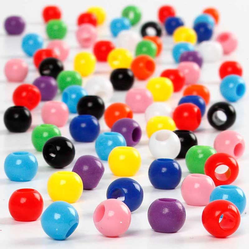 Ensemble De 2 600 Perles Pony – Perles D'artisanat Opaques Et Multicolores En Plastique Au Fini Mat – 18 Couleurs (arc-en-ciel) – Avec Fil élastique Et Boîte De Rangement – Pour Tressage