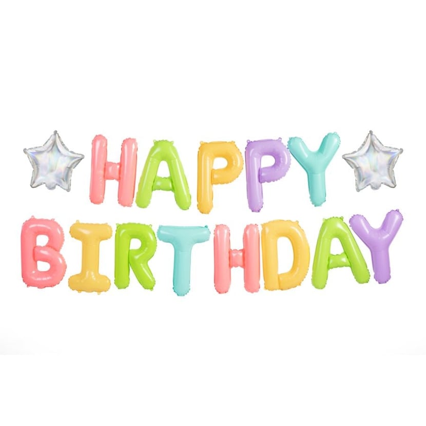 Ballon Happy Birthday Pastel (3,95 m)