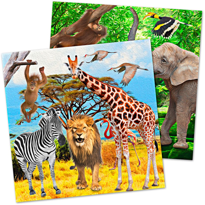 20 serviettes safari : décoration de table anniversaire enfant animaux