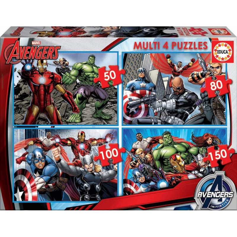 Puzzle - Super héros - Avengers - Marvel - 4 puzzles - Dès 5 ans ...