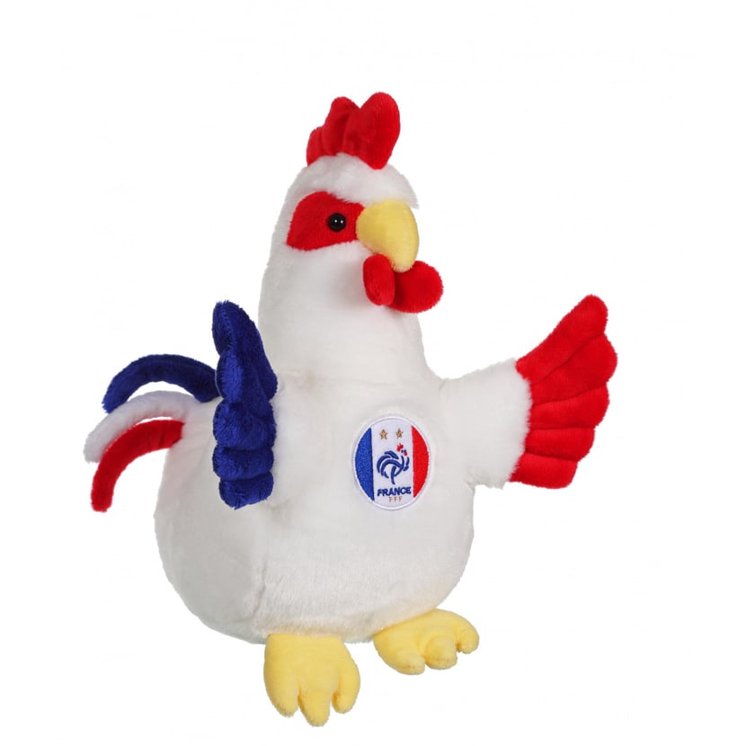 Peluche FFF Coq Bleu blanc rouge sonore 25 cm- Peluche et Doudou