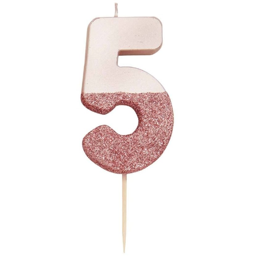 Bougie 5 Glitter Rose Gold