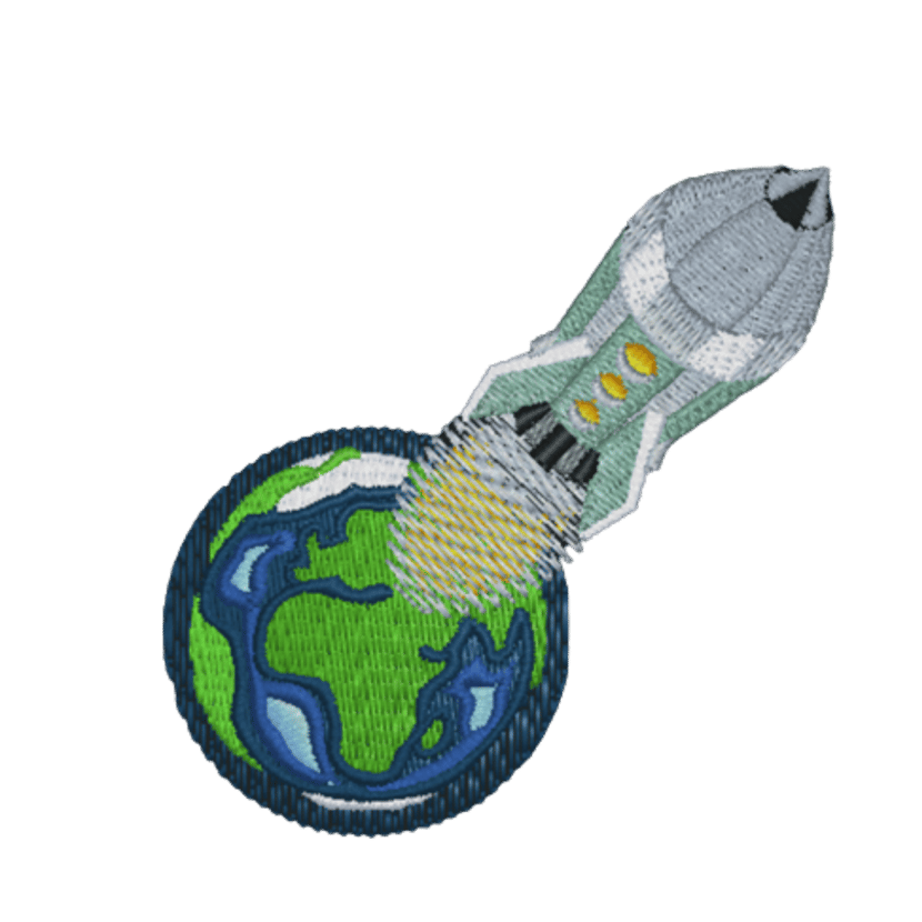 Écusson Fusée Terre pour trousse